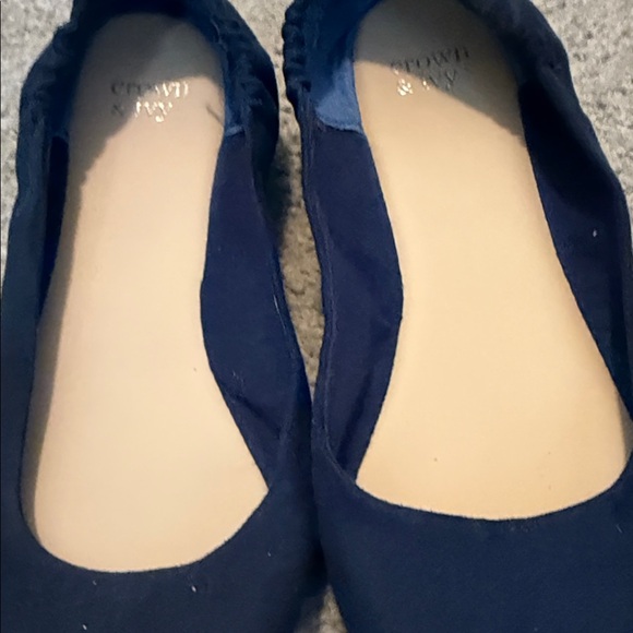 Women's Navy Blue Flats - Picture 4 of 9
